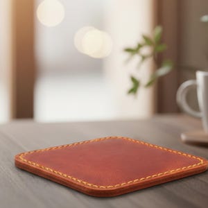 Personalisiertes Lederuntersetzer-Set (4er-Set): Individuell Initialen, handgemacht