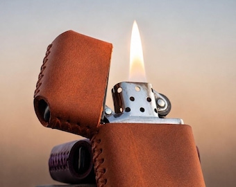 Leather Zippo Case: Vintage Style, Handmade Custom Zippo Cover