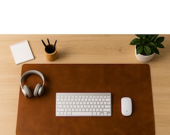 Handmade Leather Desk Mat: Personalized Workspace Protector