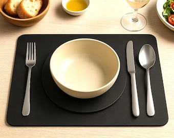 Handcrafted Leather Placemat: Custom Table Mat, Personalized Engraving