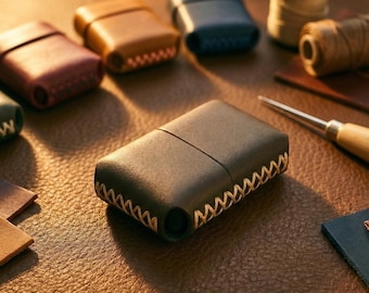 Handmade Leather Zippo Shell | Personalized Lighter Holder |  The Perfect Personalized Gift for Boyfriend or Husband