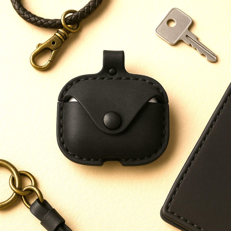 Personalized Leather Airpods Case: Handmade Full Grain Leather, 3rd/4th Gen