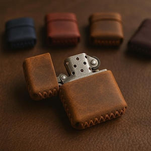 Custodia per accendino Zippo, Custodia per accendino Zippo in pelle fatta a mano, Custodia per accendino Zippo regalo, Custodia per accendino Zippo personalizzata