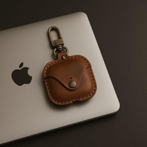 Personalized Leather Airpods Case: Handmade Full Grain Leather, 3rd/4th Gen