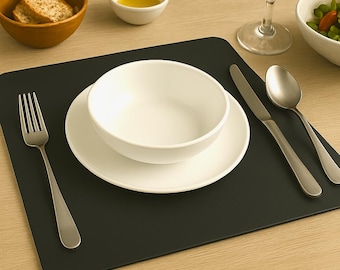 Handmade Leather Placemat: Custom Dining Table Mat, Personalized Engraving