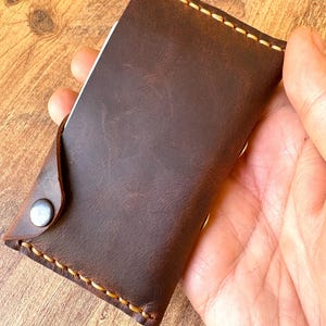Billetera de cuero delgada, Billetera de cuero minimalista, Billetera con tarjeta de crédito, Billetera unisex, Billetera personalizada, Tarjetero de cuero