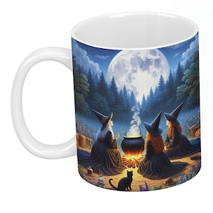 Fantasy Mystical Themed Ceramic Coasters Striking Detailed Artwork Printed Onto Coasters High-Quality Finish Witchcraft Spiritual