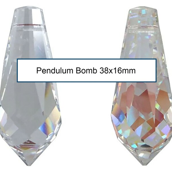 Pendulum Bomb 38mm x 16mm Genuine Glass Element for Hanging Decor Rare Discontinued Vintage Crystal Gems Jewels Pendant