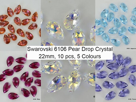 Sterling Silver Earrings made with 6106 Pear 22mm Swarovski® Crystals
