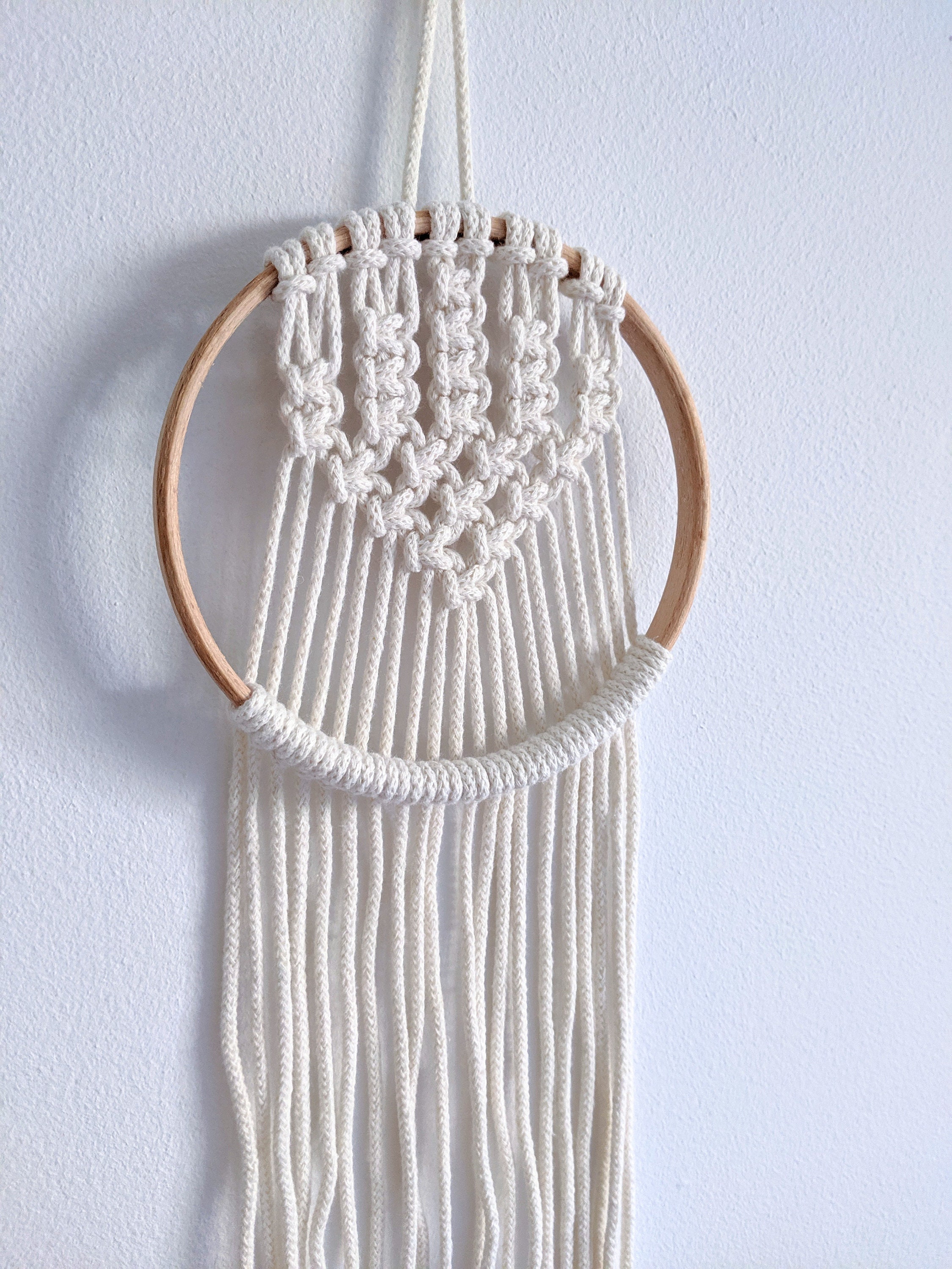 Macrame hoop wall hanging Choice of 2 colours Modern boho Etsy