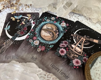Tiny Teacup Pocket Oracle Cards, 13 card Indie Tarot Deck, Yes No oracle