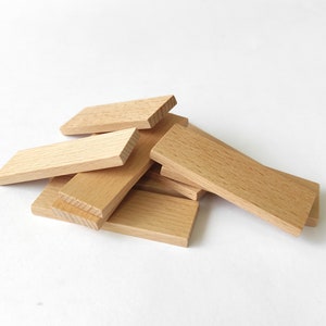 Set of 20,30 or 40 Premium Beech Wood Rectangle Tiles (75mm x 25mm x 6mm) - Ideal for Laser Engraving and DIY Projects