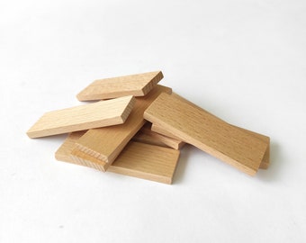 Set of 20,30 or 40 Premium Beech Wood Rectangle Tiles (75mm x 25mm x 6mm) - Ideal for Laser Engraving and DIY Projects