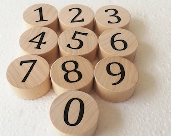 Wooden Numbers Discs 0-9/Wooden magnetic numbers/Number coins/
