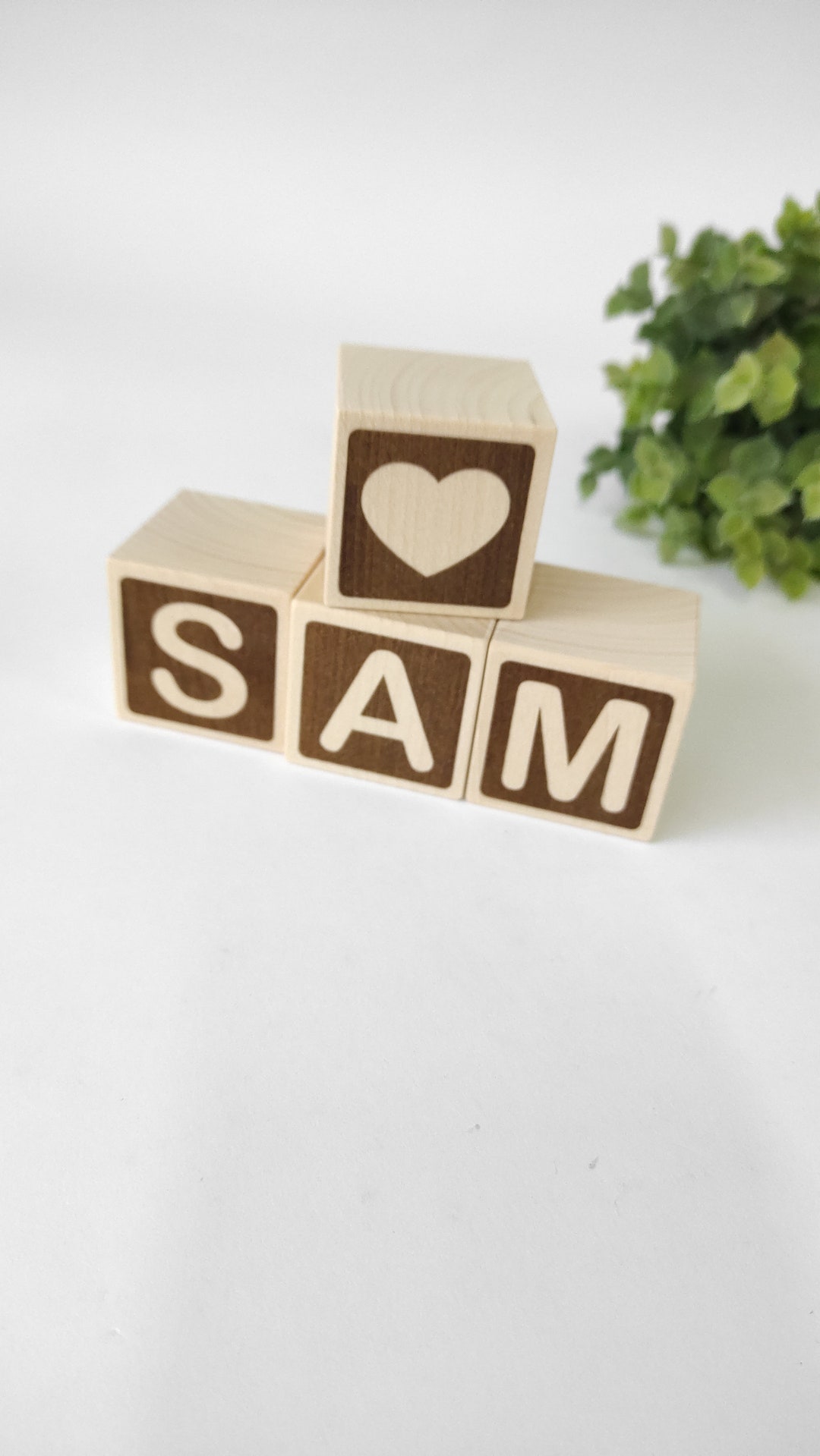 Engraved Block Letters Personalized Wooden Letter Blocks. Custom Engraved Name Baby Bricks ...