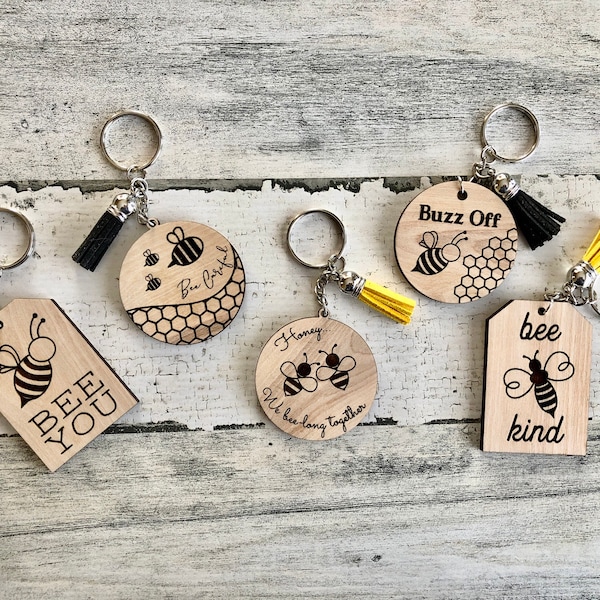 Bee Keychain Bundle Svg, bee nice, bee kind, bee yourself