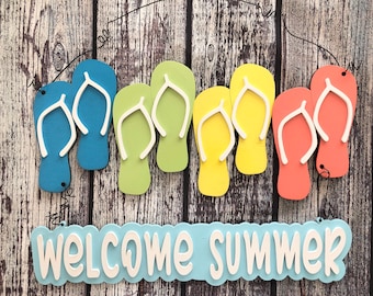 Welcome Summer Flip Flop SVG for door hanger
