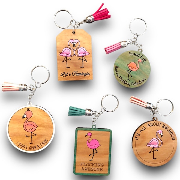 Flamingo Key Chain SVG-NOTHING PHYSICAL will be sent to you