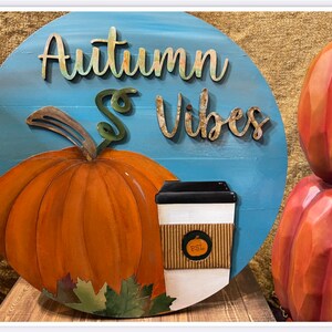 Colgador de puerta Autumn Vibes, letrero de otoño, decoración de otoño SVG