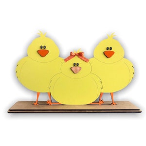 Three Chicks Standing Shelf Sitter and SIGN SVG, Easter Decoration, Farmhouse Decor no physical product