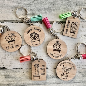 Cactus sleutelhangers SVG