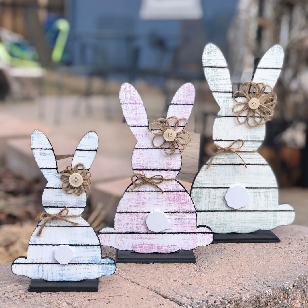 Shiplap Farmhouse Rustic Bunny Shelf Sitters SVG Digital File - Etsy
