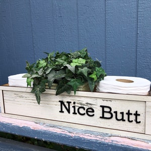 Porta carta igienica "Bel Butt", scatola decorativa, scatola portaoggetti, porta carta igienica in formato svg