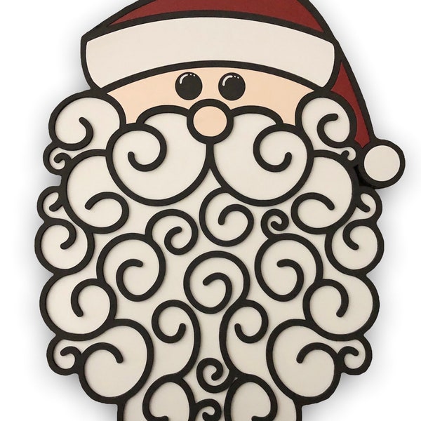 Swirly Santa ornament and Door hanger, sign, farmhouse, Saint Nick Christmas decoration