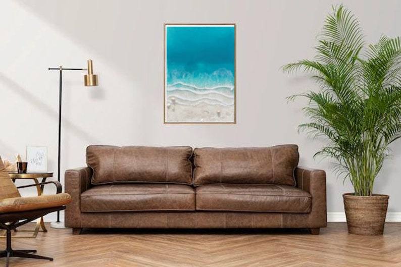 Made to Order, Resin Ocean Beach Art for Living Room and Office Wall