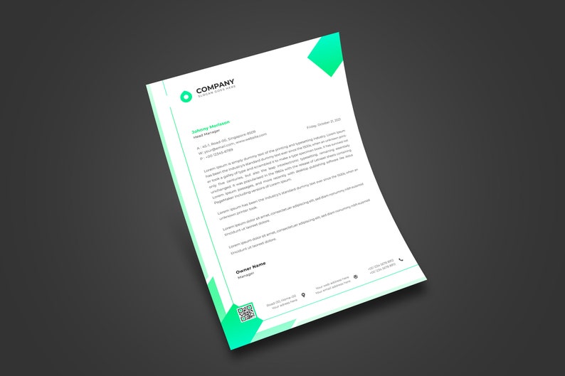 Letterhead template Word Letterhead vector Corporate | Etsy