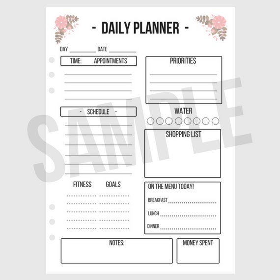 Daily Planner Templates Printable Download Pdf