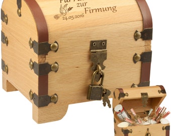 Treasure chest for confirmation with personal engraving