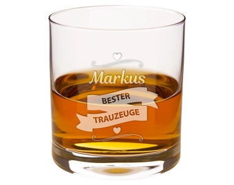 Whiskyglas - Bester Trauzeuge - mit Wunschname