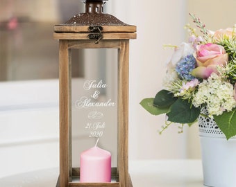 Wedding lantern country house with personalization - various motifs