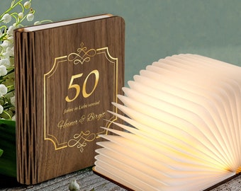 Lampe livre pour les noces d'or avec personnalisation