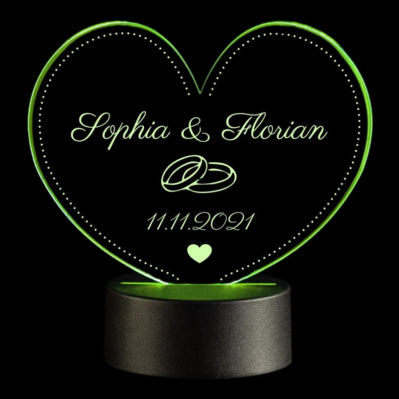 LED heart light for weddings with personalization image 7