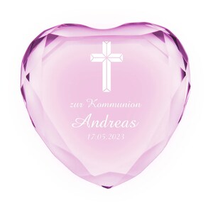 Heart diamond for communion with personalization different colors and motifs image 5