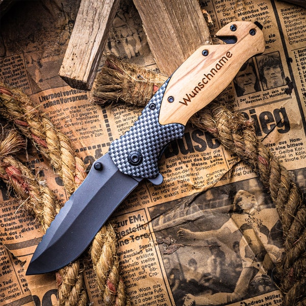 Outdoor folding knife with personal engraving