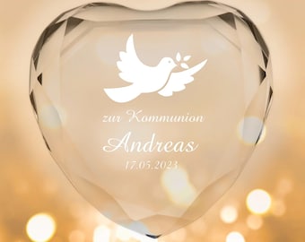 Heart diamond for communion - with personalization - different colors and motifs