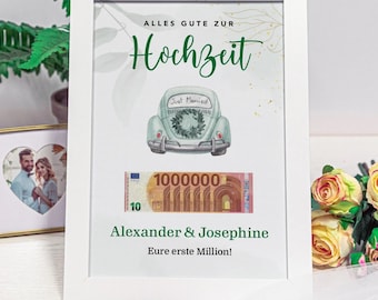 Geldgeschenk zur Hochzeit - Eure erste Million -  mit Personalisierung - verschiedene Varianten