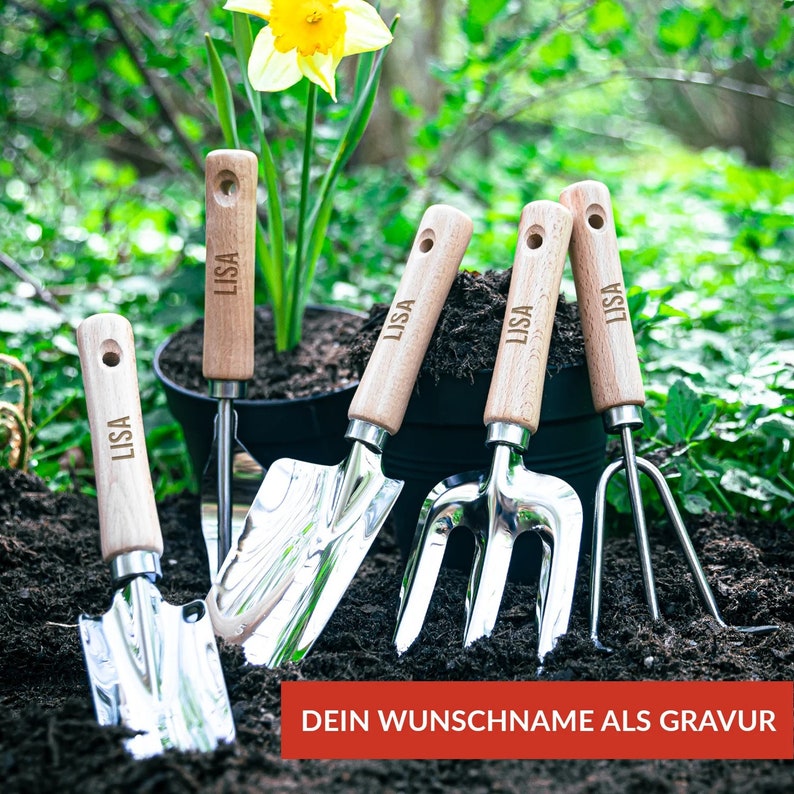 Gartenwerkzeuge im Set mit Personalisierung Bild 1