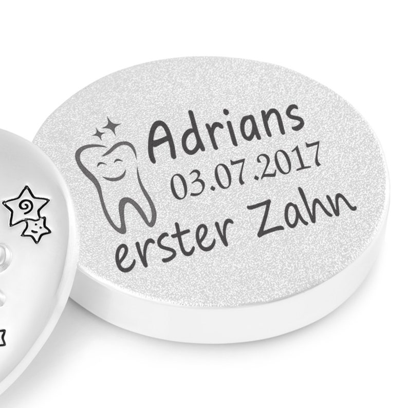 Zahndose für Jungen und Mädchen mit Gravur Silber Bild 8