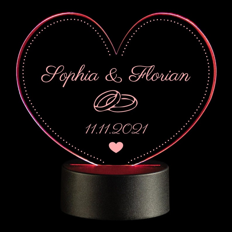 LED heart light for weddings with personalization image 9