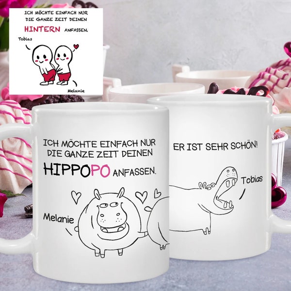 Tasse - Schöner Hintern / Hippopo  - mit Personalisierung - verschiedene Designs