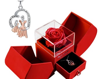 Eternal rose in heart gift box for moms