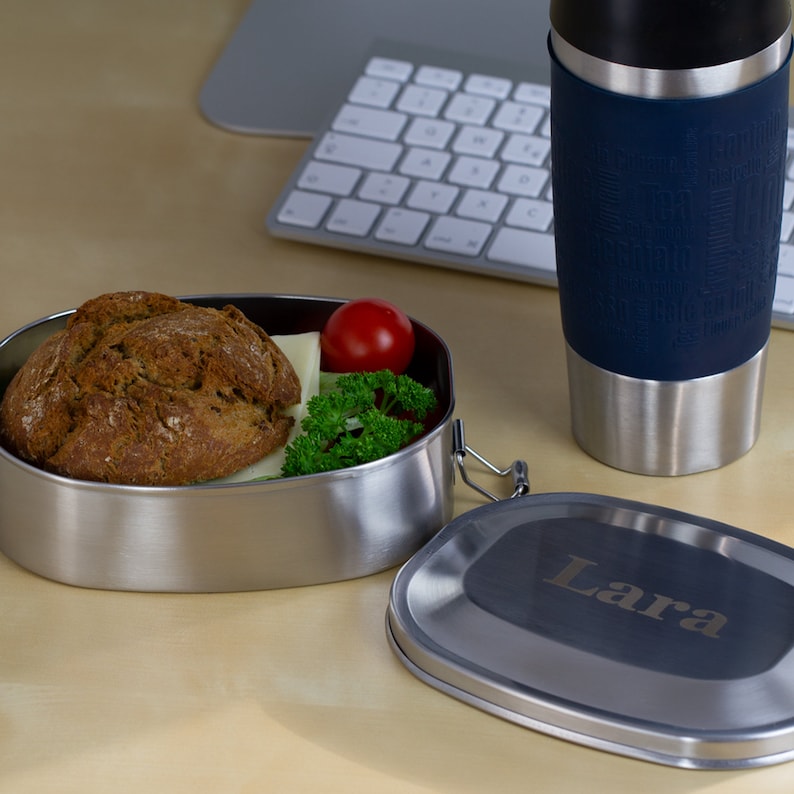 Stainless steel lunch box with personal engraving image 9