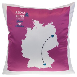 Pillow set long distance relationship Germany Europe World with personalization different colors image 7