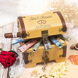 Wedding treasure chest - with personal engraving - various designs