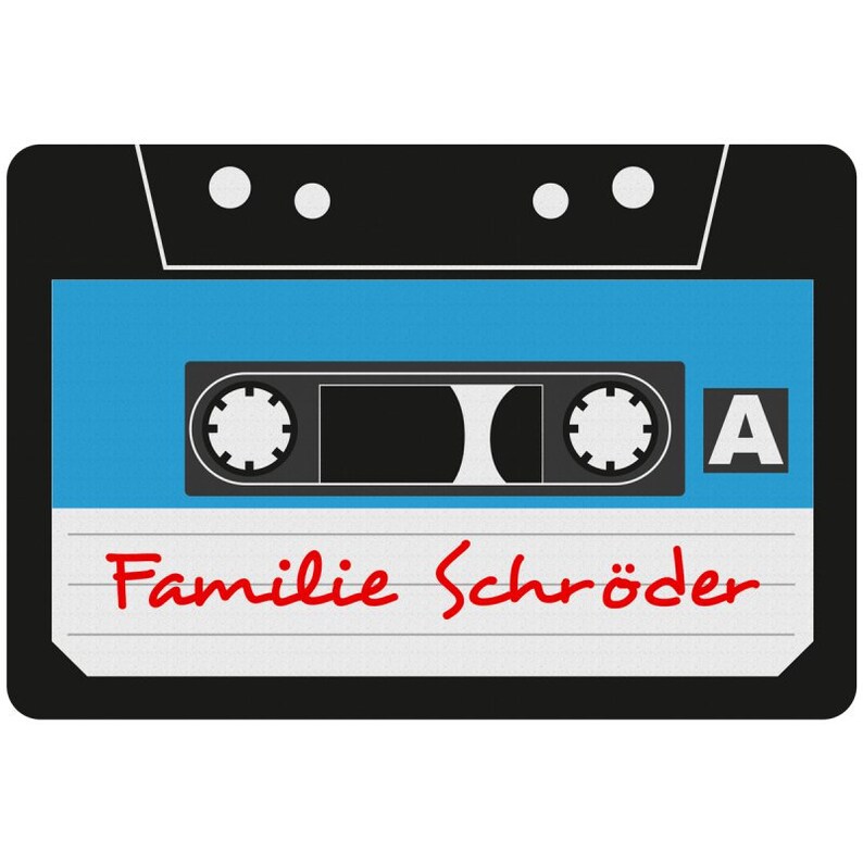 Doormat Cassette With Personalization Tape Etsy