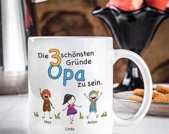 Tasse - Schönste Gründe  Opa zu sein - personalisiert - viele Varianten - Avatare wählbar